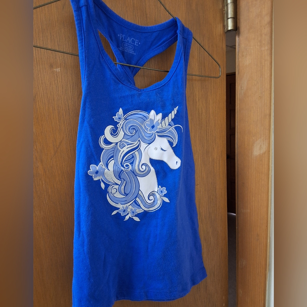 Blue Unicorn Graphic Tank Top